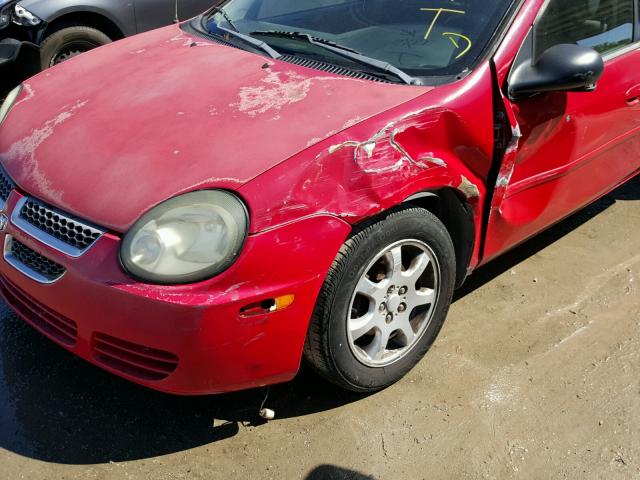 1B3ES56CX5D192477 - 2005 DODGE NEON SXT RED photo 9