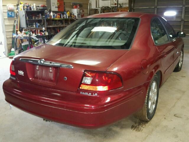 1MEFM55S23A610596 - 2003 MERCURY SABLE LS P MAROON photo 4