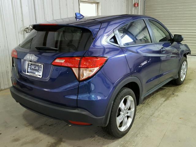 3CZRU5H34GM722953 - 2016 HONDA HR-V LX BLUE photo 4