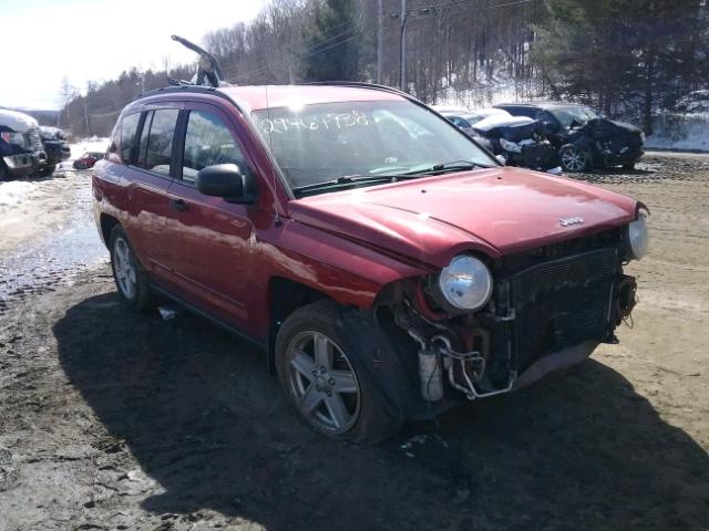 1J8FF47W88D789070 - 2008 JEEP COMPASS SP RED photo 1