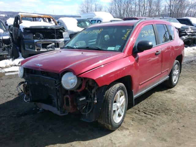 1J8FF47W88D789070 - 2008 JEEP COMPASS SP RED photo 2