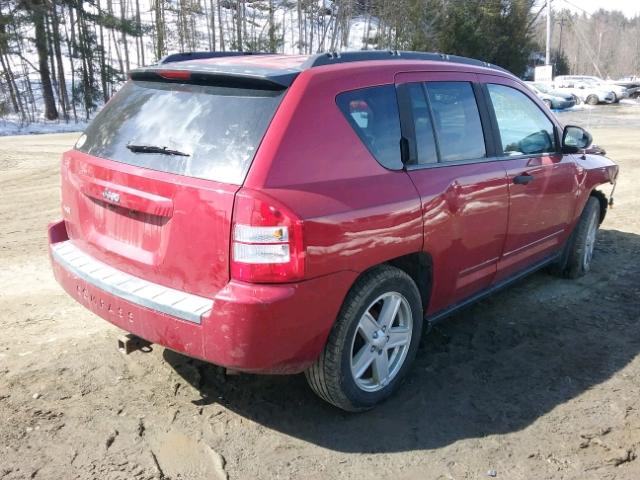 1J8FF47W88D789070 - 2008 JEEP COMPASS SP RED photo 4