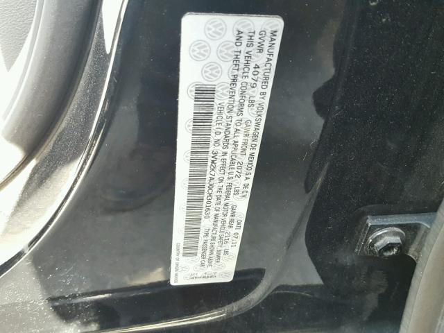 3VW2K7AJ0CM301630 - 2012 VOLKSWAGEN JETTA BASE 黑色 照片 10