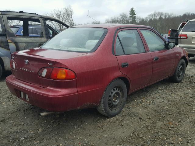 2T1BR12E3YC338765 - 2000 TOYOTA COROLLA VE RED photo 4