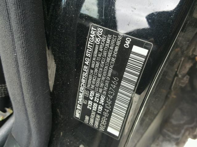 WDBRH84J04F437466 - 2004 MERCEDES-BENZ C 320 4MAT BLACK photo 10