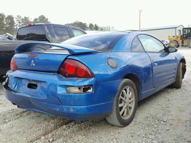 4A3AC44G22E050203 - 2002 MITSUBISHI ECLIPSE GS BLUE photo 4