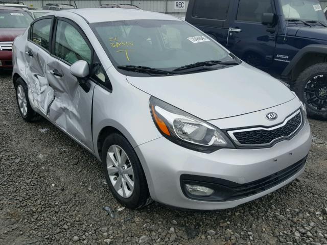 KNADN4A35E6404156 - 2014 KIA RIO EX SILVER photo 1