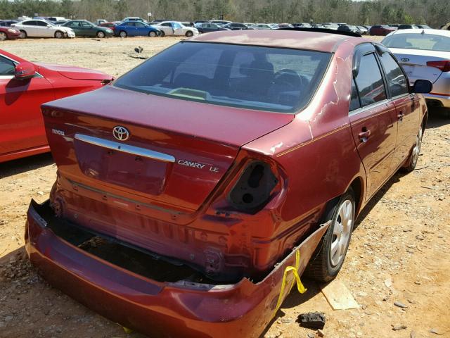 4T1BE32KX2U007183 - 2002 TOYOTA CAMRY LE MAROON photo 4