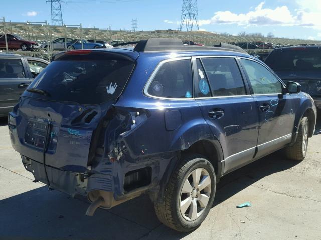 4S4BRDJC4B2413976 - 2011 SUBARU OUTBACK 3. BLUE photo 4