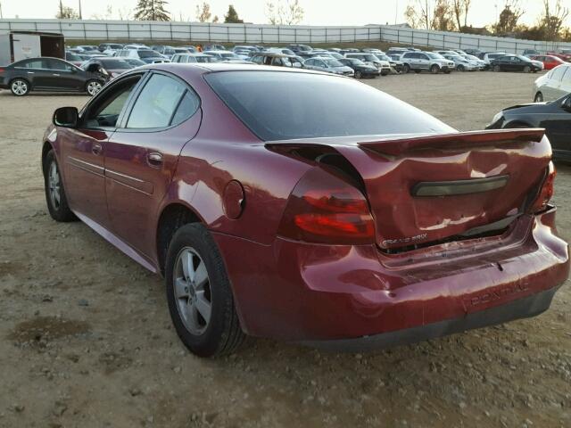 2G2WP522851257750 - 2005 PONTIAC GRAND PRIX BURGUNDY photo 3