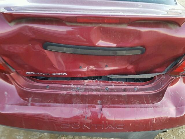 2G2WP522851257750 - 2005 PONTIAC GRAND PRIX BURGUNDY photo 9