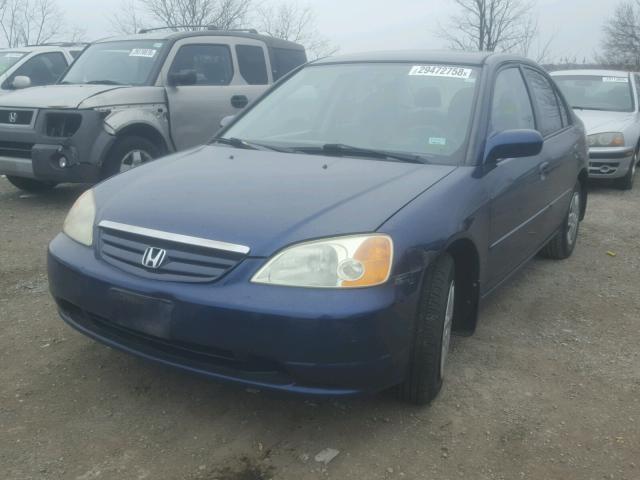 1HGES16573L017178 - 2003 HONDA CIVIC LX BLUE photo 2