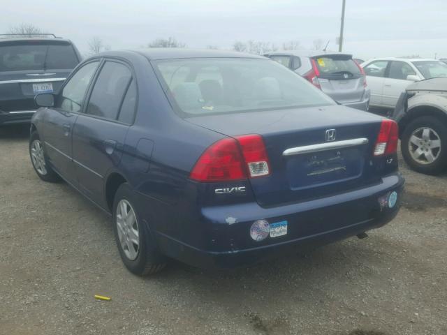 1HGES16573L017178 - 2003 HONDA CIVIC LX BLUE photo 3