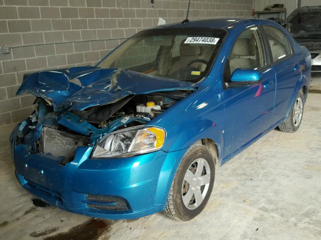 KL1TD56E79B624775 - 2009 CHEVROLET AVEO LS BLUE photo 2