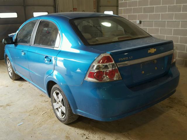 KL1TD56E79B624775 - 2009 CHEVROLET AVEO LS BLUE photo 3