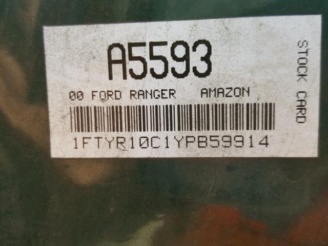 1FTYR10C1YPB59914 - 2000 FORD RANGER GREEN photo 10