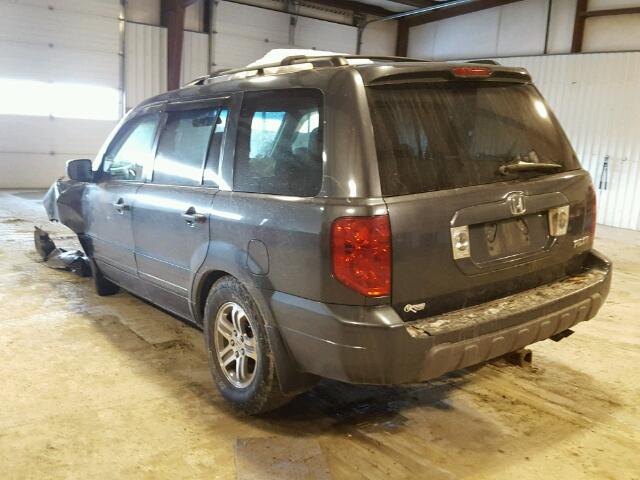 2HKYF18634H606823 - 2004 HONDA PILOT EXL CHARCOAL photo 3