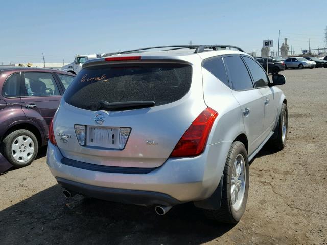 JN8AZ08TX4W227017 - 2004 NISSAN MURANO SL SILVER photo 4