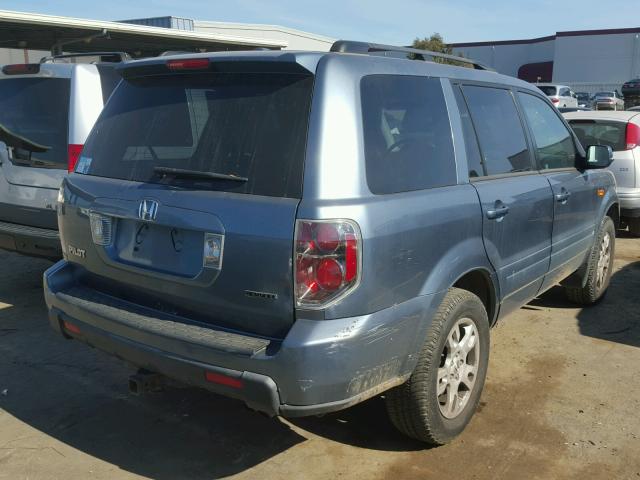 2HKYF18646H518138 - 2006 HONDA PILOT EX BLUE photo 4