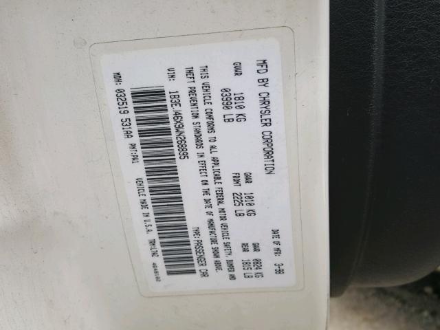 1B3EJ46X9WN268895 - 1998 DODGE STRATUS WHITE photo 10