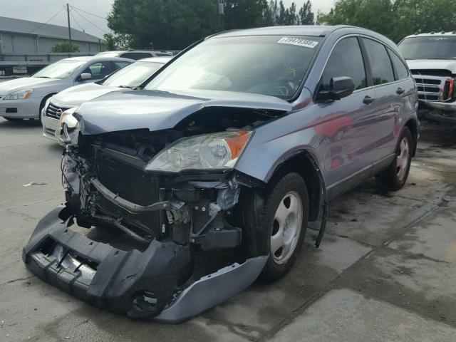 5J6RE38309L032297 - 2009 HONDA CR-V LX BLUE photo 2