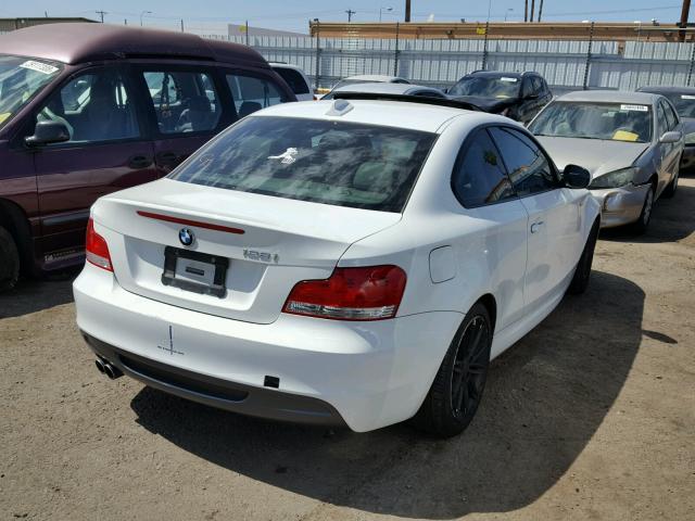 WBAUP7C53AVK77093 - 2010 BMW 128 I WHITE photo 4