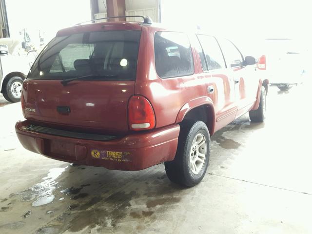 1B4HR28N31F590162 - 2001 DODGE DURANGO BURGUNDY photo 4