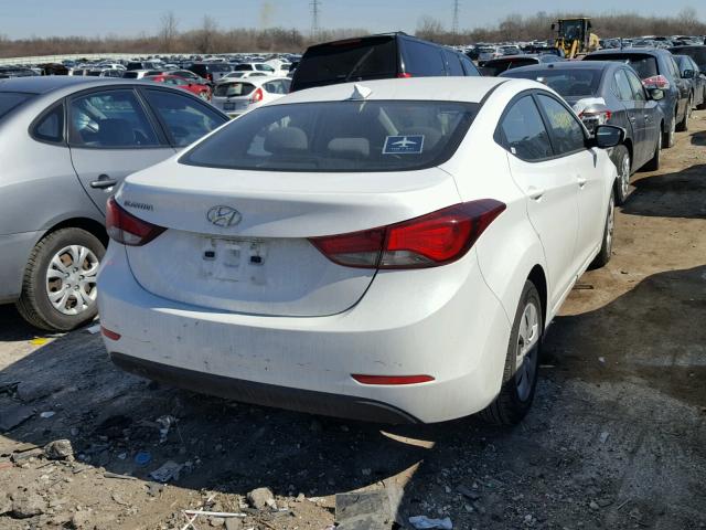 5NPDH4AE4GH735525 - 2016 HYUNDAI ELANTRA SE WHITE photo 4