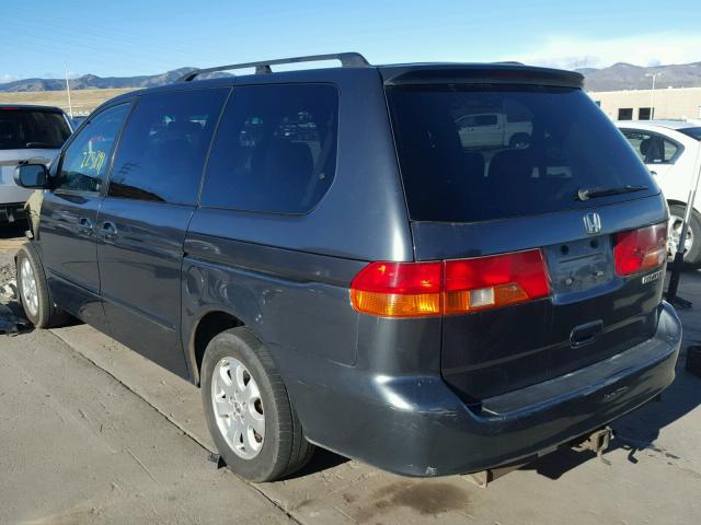 5FNRL18963B033503 - 2003 HONDA ODYSSEY EX BLUE photo 3