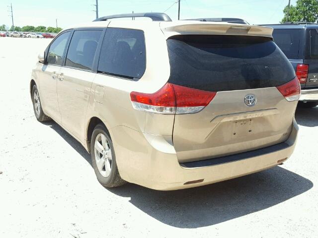 5TDKK3DC1BS142219 - 2011 TOYOTA SIENNA LE GOLD photo 3