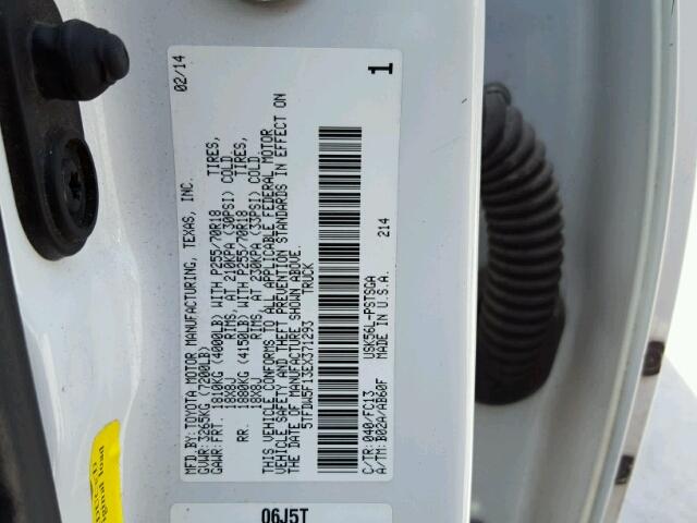 5TFDW5F13EX371293 - 2014 TOYOTA TUNDRA CRE WHITE photo 10