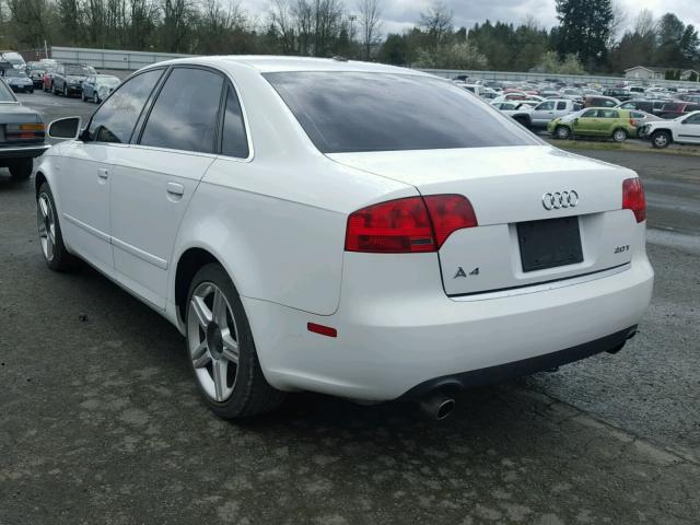 WAUAF78E37A068337 - 2007 AUDI A4 2 WHITE photo 3