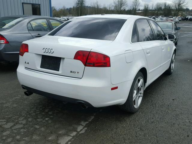 WAUAF78E37A068337 - 2007 AUDI A4 2 WHITE photo 4