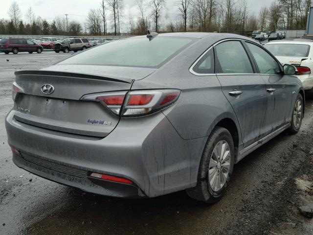 KMHE24L13HA055782 - 2017 HYUNDAI SONATA HYB GRAY photo 4