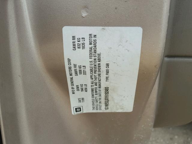 1G1NE52JXY6182480 - 2000 CHEVROLET MALIBU LS 金色 照片 10