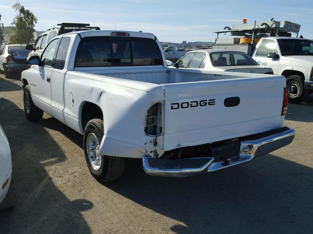 1B7GL22X3XS110258 - 1999 DODGE DAKOTA WHITE photo 3