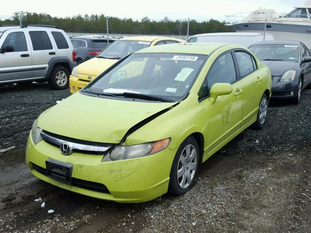 1HGFA16546L145129 - 2006 HONDA CIVIC LX GREEN photo 2