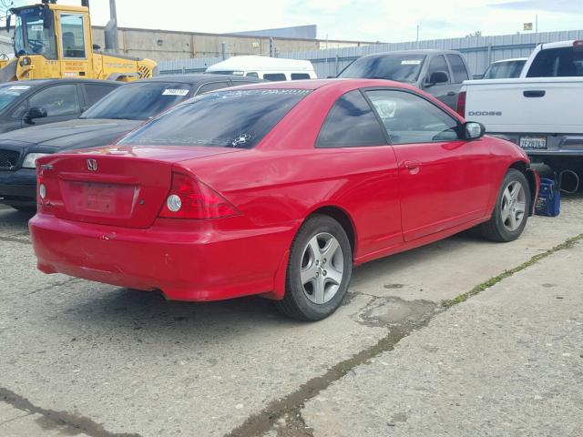 1HGEM22915L004101 - 2005 HONDA CIVIC EX RED photo 4