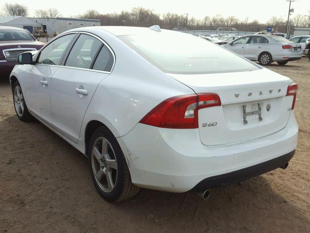 YV1612FS8D2232037 - 2013 VOLVO S60 T5 WHITE photo 3