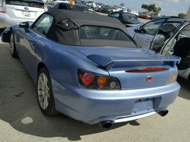 JHMAP21495S008833 - 2005 HONDA S2000 BLUE photo 3