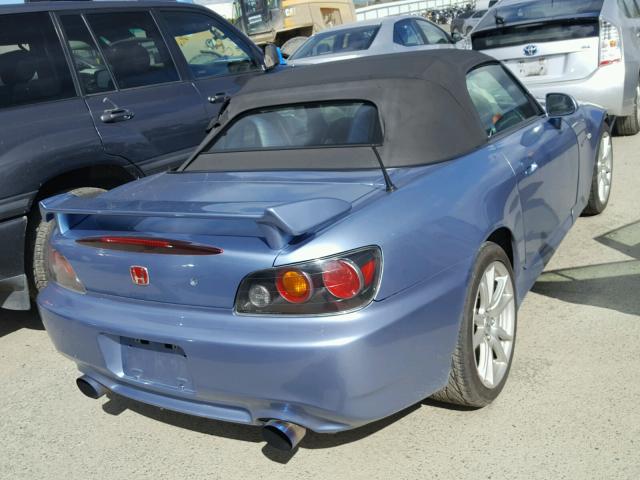 JHMAP21495S008833 - 2005 HONDA S2000 BLUE photo 4