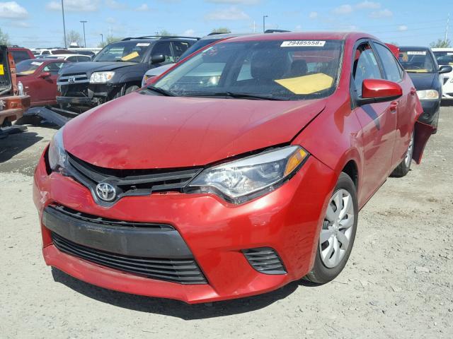 5YFBURHE3GP382171 - 2016 TOYOTA COROLLA L RED photo 2