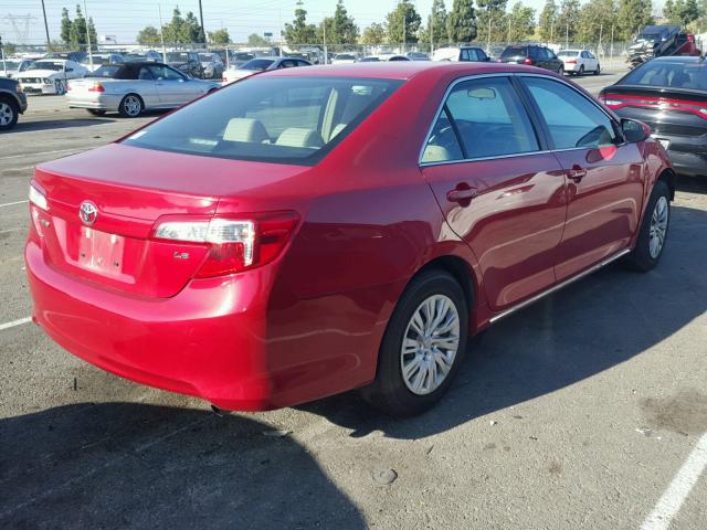 4T1BF1FK5EU830488 - 2014 TOYOTA CAMRY L RED photo 4