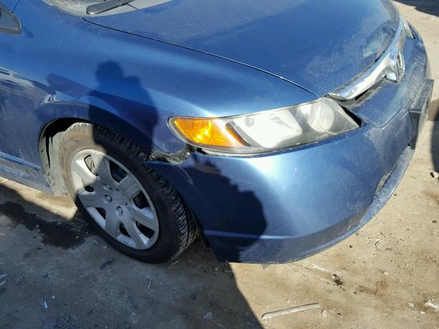 1HGFA16566L018401 - 2006 HONDA CIVIC LX BLUE photo 9