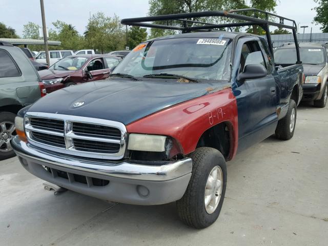 1B7GG22X5WS516285 - 1998 DODGE DAKOTA GREEN photo 2