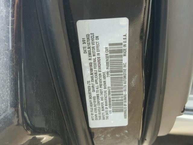 4S3BH896617666473 - 2001 SUBARU LEGACY OUT BLACK photo 10