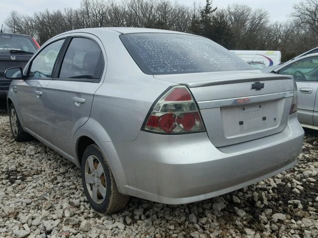 KL1TD56E89B640788 - 2009 CHEVROLET AVEO LS SILVER photo 3