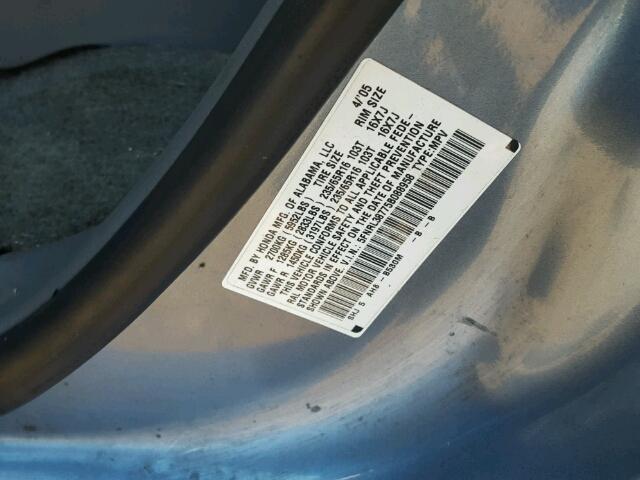 5FNRL38775B088958 - 2005 HONDA ODYSSEY EX BLUE photo 10