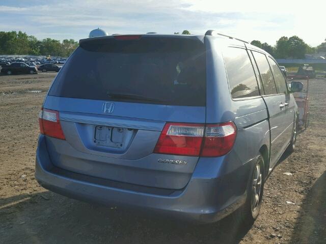 5FNRL38775B088958 - 2005 HONDA ODYSSEY EX BLUE photo 4