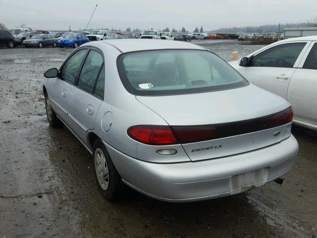 1FALP13P2VW238496 - 1997 FORD ESCORT LX SILVER photo 3